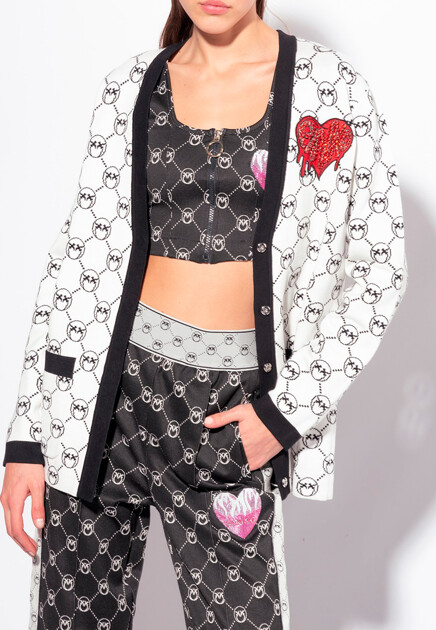 Топ с жаккардовым узором Love Birds Monogram PINKO