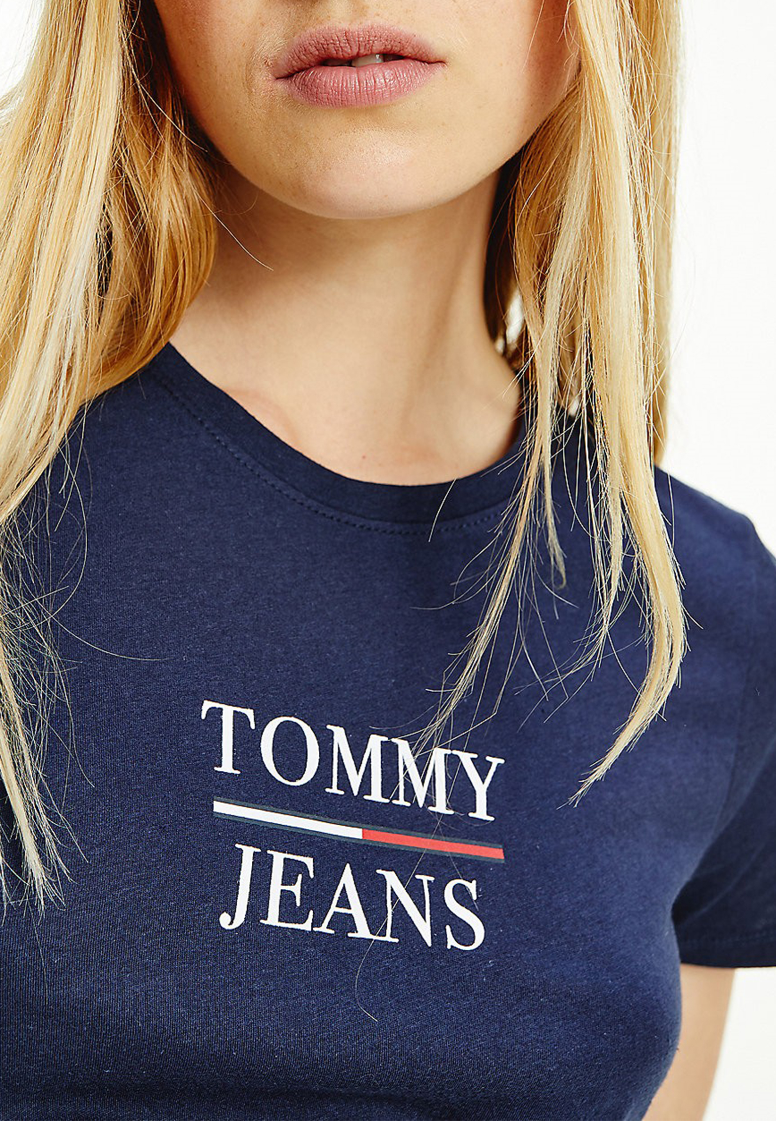 Футболка TOMMY HILFIGER  - Хлопок, Полиэстер - цвет синий