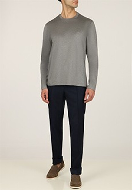 Хлопковый лонгслив с вышитым логотипом BRIONI