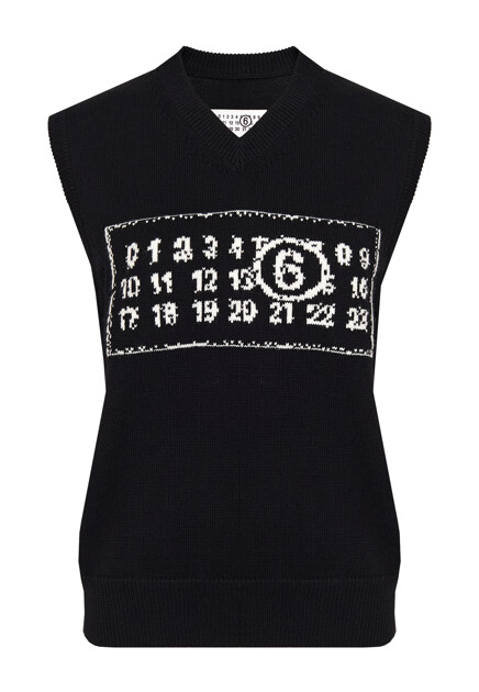 Жилет из смеси шерсти и акрила MM6 Maison Margiela