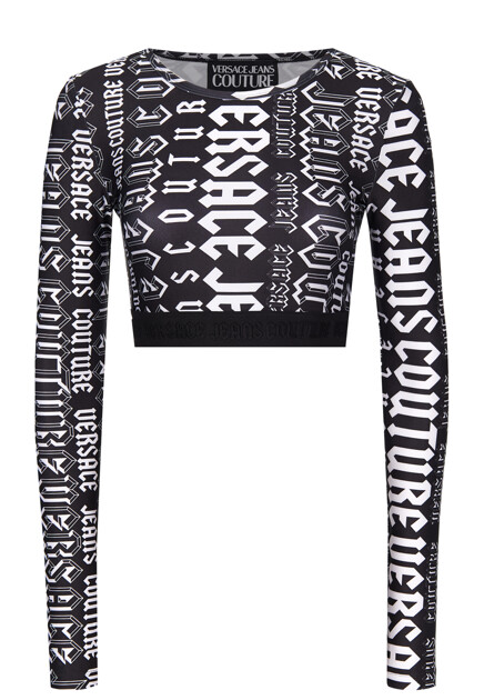 Кроп-топ с логотипированным принтом  VERSACE JEANS COUTURE