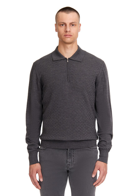 Поло CORTIGIANI  - Шерсть - цвет серый