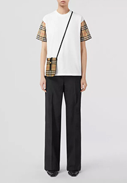 Футболка с принтованными рукавами  BURBERRY