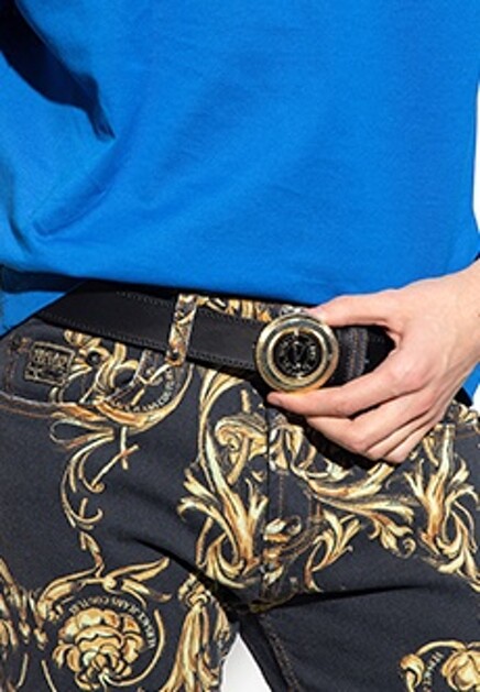 Ремень с логотипированной пряжкой VERSACE JEANS COUTURE