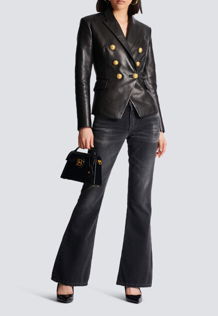 Пиджак из кожи BALMAIN - ФРАНЦИЯ