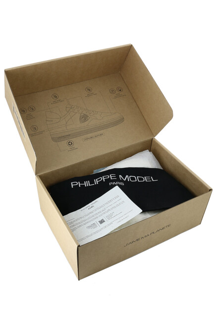 Белые кроссовки из экокожи PHILIPPE MODEL