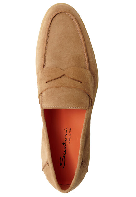 Лоферы SANTONI  - Замша - цвет коричневый