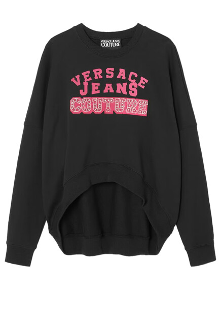 Асимметричный свитшот с лого-принтом VERSACE JEANS COUTURE