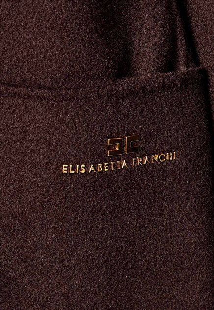 Пальто ELISABETTA FRANCHI  - Шерсть - цвет коричневый