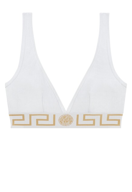 Белый бралетт с каймой Greca от VERSACE