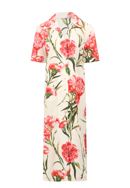 Платье-рубашка из поплина Happy Garden DOLCE&GABBANA