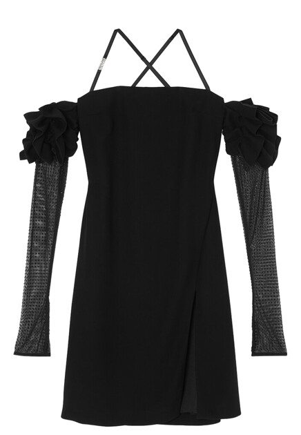 Мини-платье с открытыми плечами VERSACE JEANS COUTURE