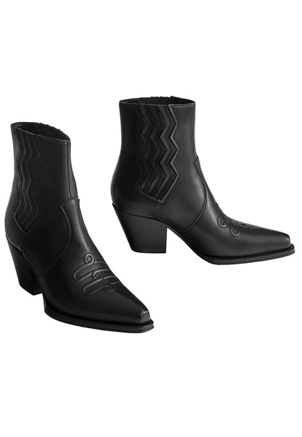 Казаки HERMES  - Кожа - цвет черный