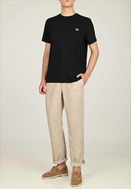 Хлопковая футболка с принтом на спине  FRED PERRY
