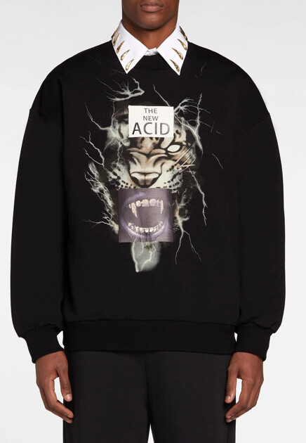 Свитшот с принтом Tiger And Teeth ROBERTO CAVALLI - ИТАЛИЯ