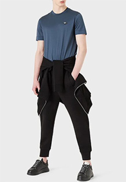 Спортивные брюки из смесового хлопка EMPORIO ARMANI
