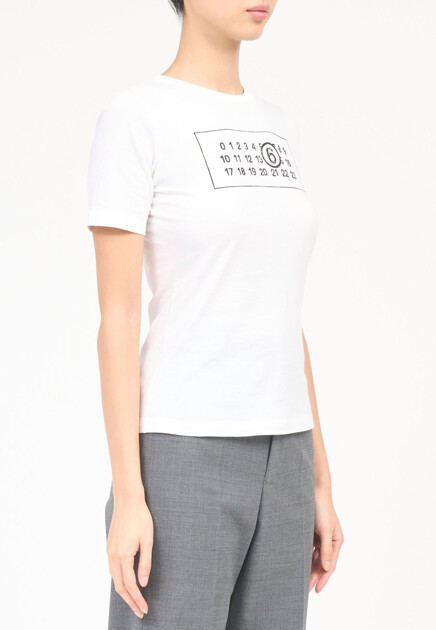 Футболка с логотипом  MM6 Maison Margiela