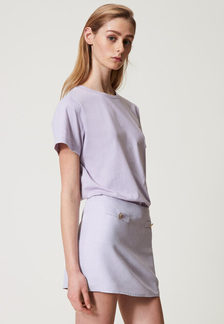 Футболка TWINSET Milano  - Хлопок - цвет фиолетовый