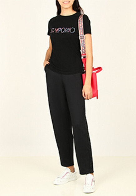 Футболка из эластичного хлопка EMPORIO ARMANI