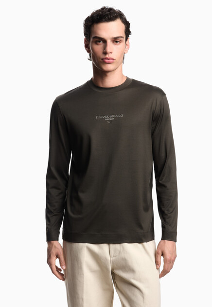 Лонгслив EMPORIO ARMANI  - Хлопок, Лиоцелл