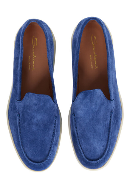 Лоферы SANTONI capsule  - Замша - цвет синий