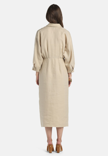 Платье LUISA SPAGNOLI  - Лён - цвет бежевый
