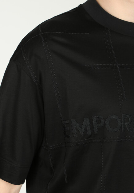 Футболка с вышитым логотипом EMPORIO ARMANI - ИТАЛИЯ