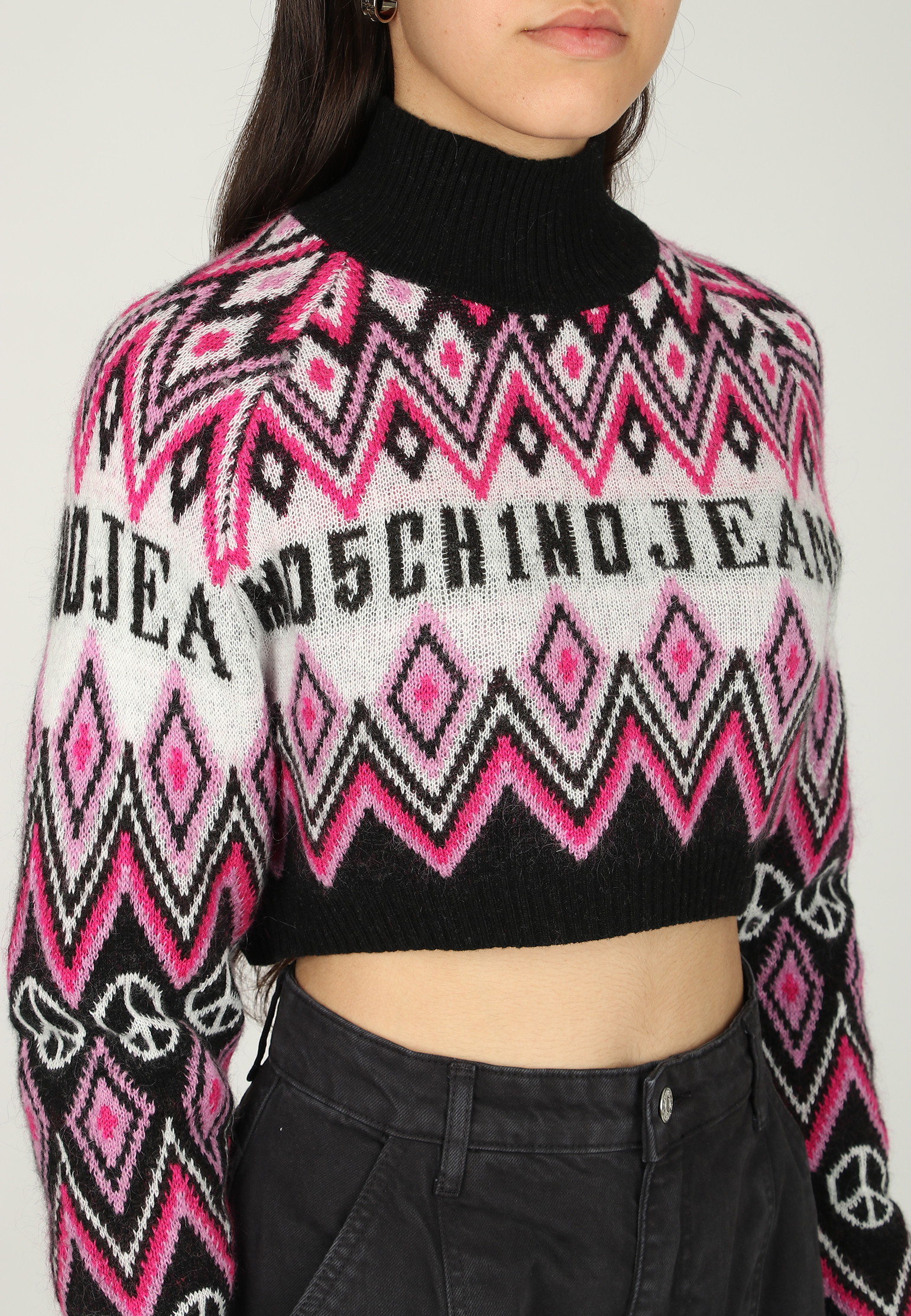 Свитер MOSCHINO JEANS  - Вискоза, Полиамид, Шерсть - цвет черный