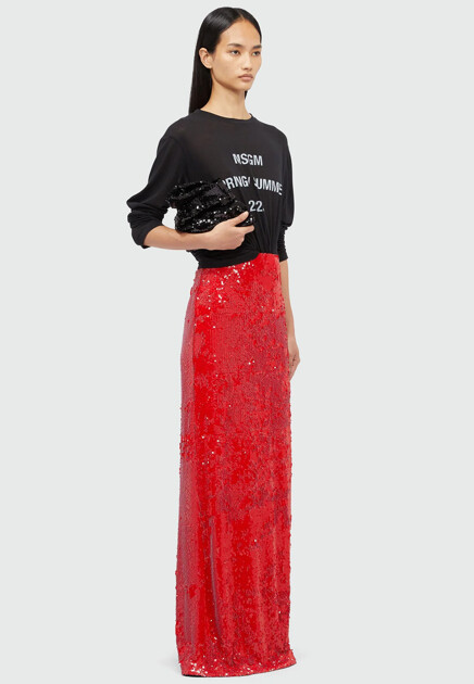 Юбка-макси с пайетками  MSGM - ИТАЛИЯ