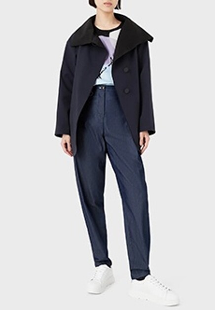 Принтованная футболка из смесового хлопка EMPORIO ARMANI