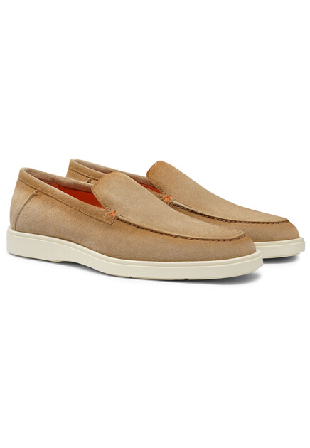 Замшевые лоферы  SANTONI - ИТАЛИЯ