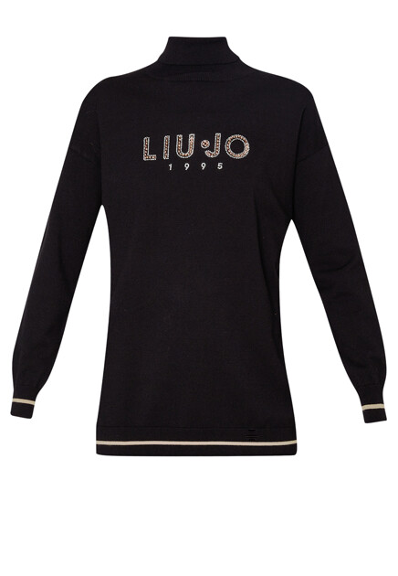 Свитер с логотипом из страз LIU JO