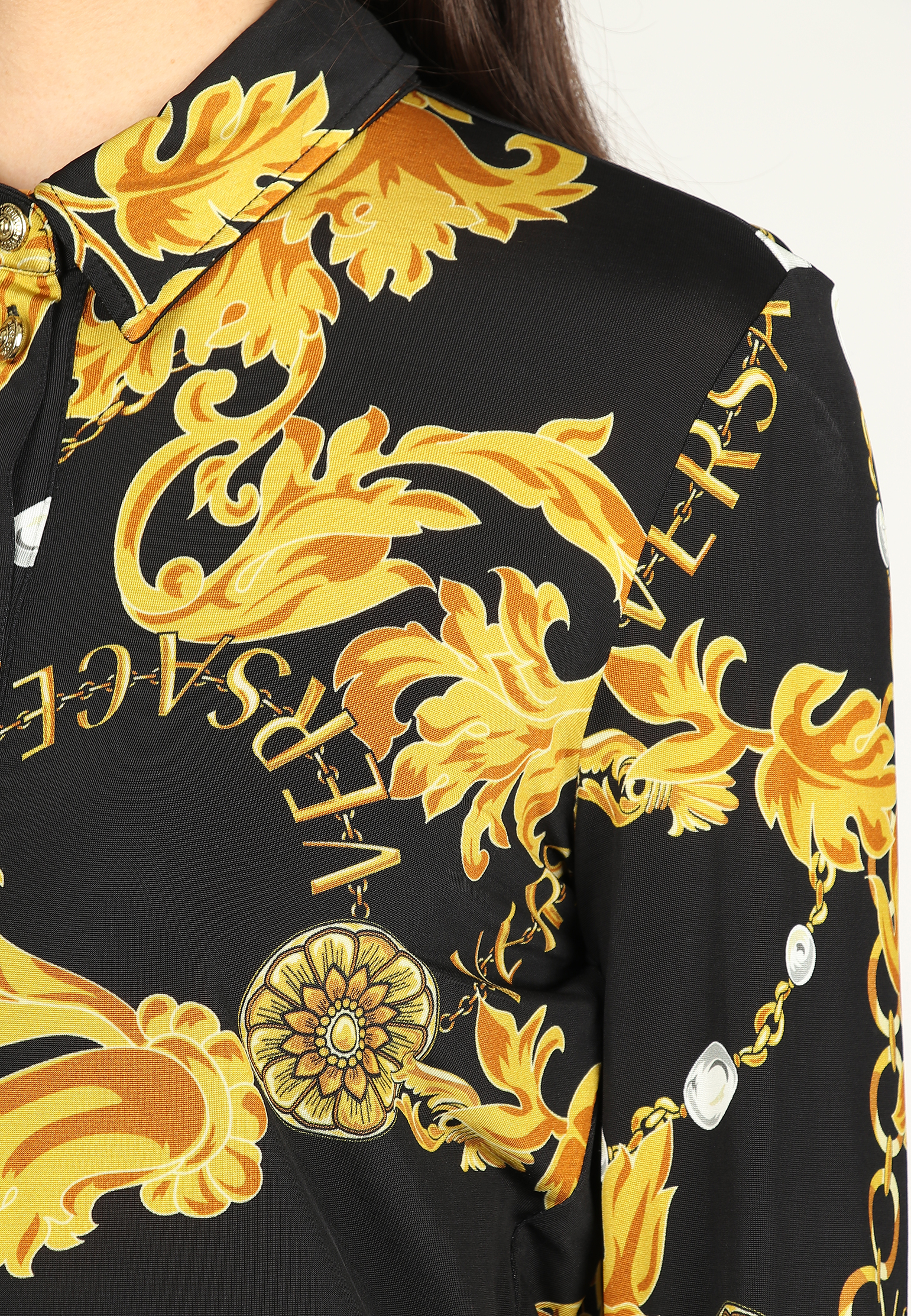 Рубашка из эластичного джерси VERSACE JEANS COUTURE