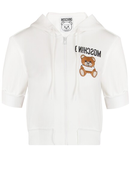 Белая толстовка с коротким рукавом MOSCHINO