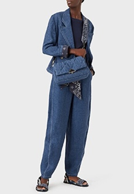 Зауженные брюки из хлопка EMPORIO ARMANI
