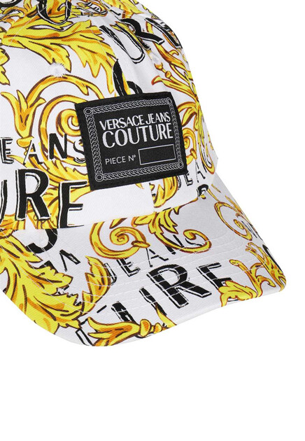 Белая бейсболка с принтом Baroque VERSACE JEANS COUTURE - ИТАЛИЯ