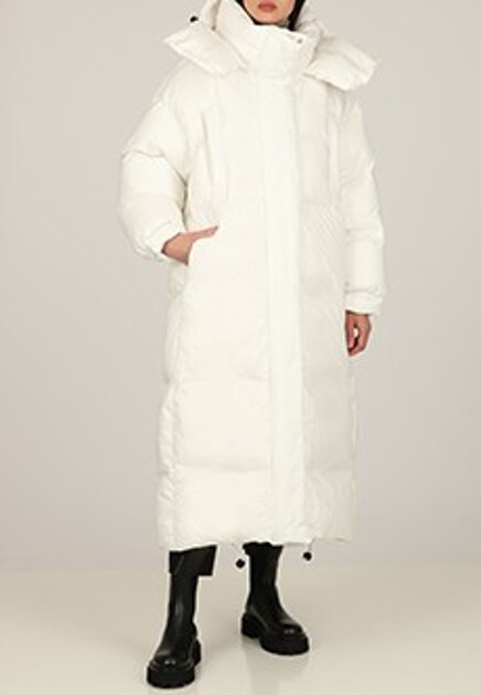 Длинный пуховик с нагрудными карманами Puffa Ring 120 BACON