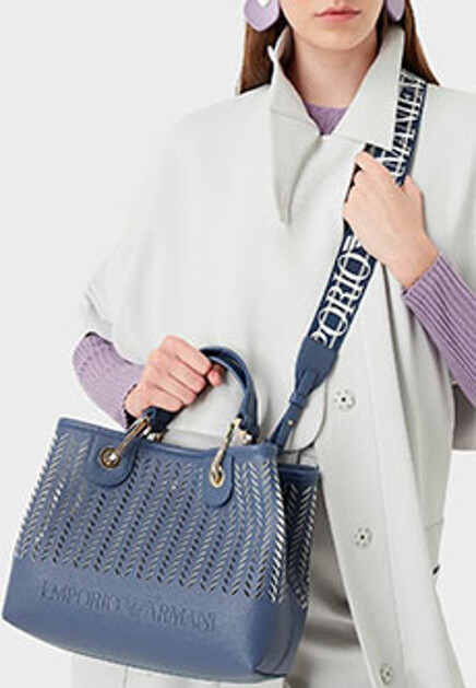 Перфорированная сумка шоппер EMPORIO ARMANI