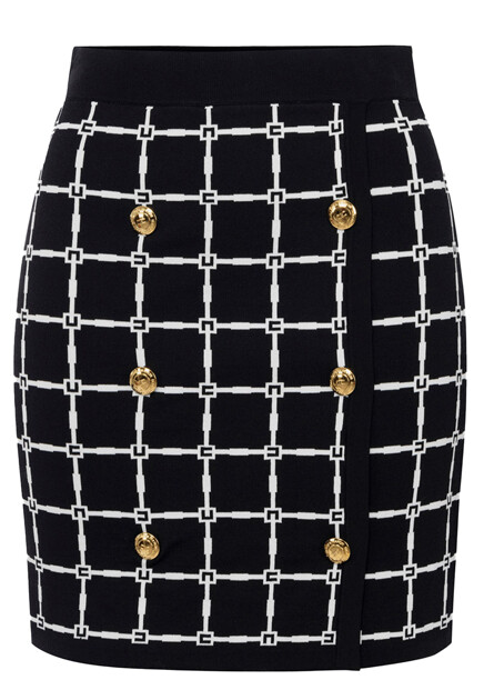 Трикотажная юбка в клетку ELISABETTA FRANCHI