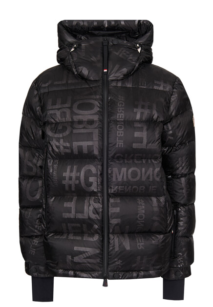 Утеплённая куртка со сплошным принтом MONCLER