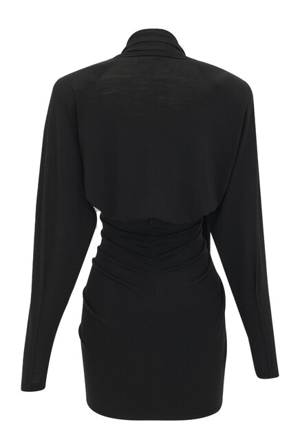 Платье из шерсти с драпировкой  SAINT LAURENT - ФРАНЦИЯ