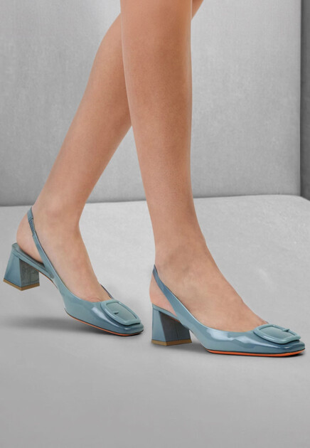 Лакированные туфли-слигбэки SANTONI