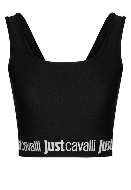 Кроп-топ с логотипированным принтом JUST CAVALLI
