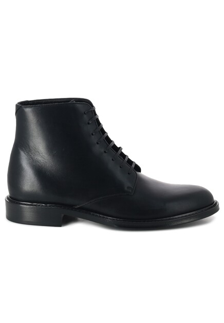 Высокие кожаные ботинки на шнуровке  SAINT LAURENT