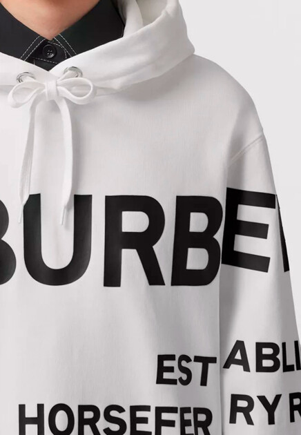Худи BURBERRY  - Хлопок - цвет белый