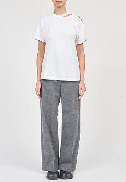 Футболка с фигурным вырезом  MM6 Maison Margiela