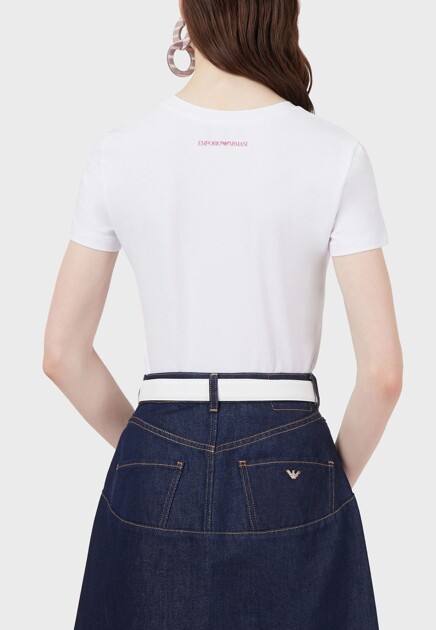 Футболка EMPORIO ARMANI  - Хлопок - цвет белый