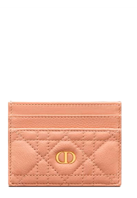 Бежевый картхолдер Caro со стеганым рисунком DIOR