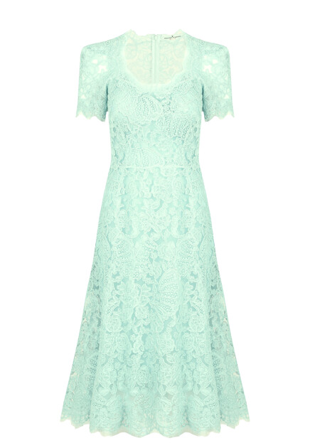 Платье миди из кружева ERMANNO SCERVINO