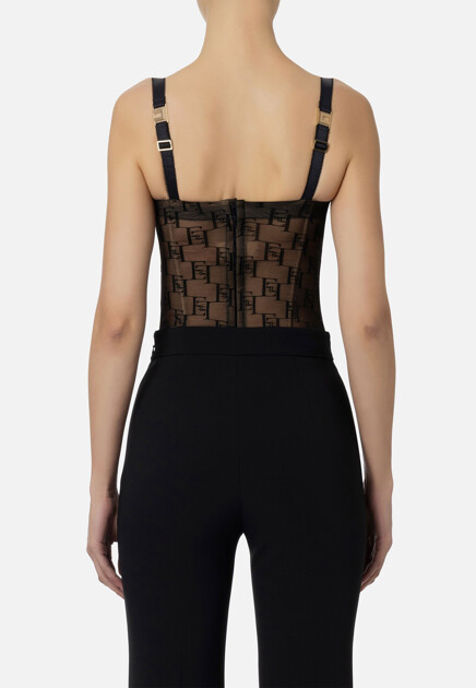 Топ ELISABETTA FRANCHI  - Полиамид - цвет черный
